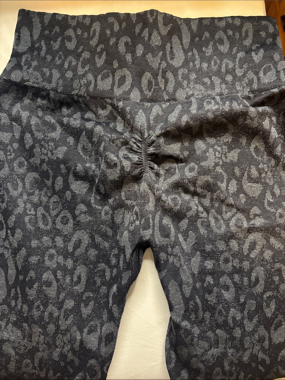 Gymshark Charcoal Black Leopard Print Leggings